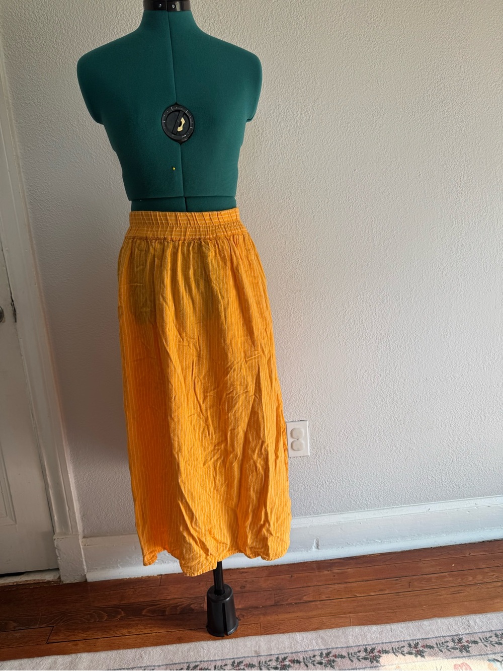 a new day Bright Mustard Yellow Elastic-Waist Maxi Skirt